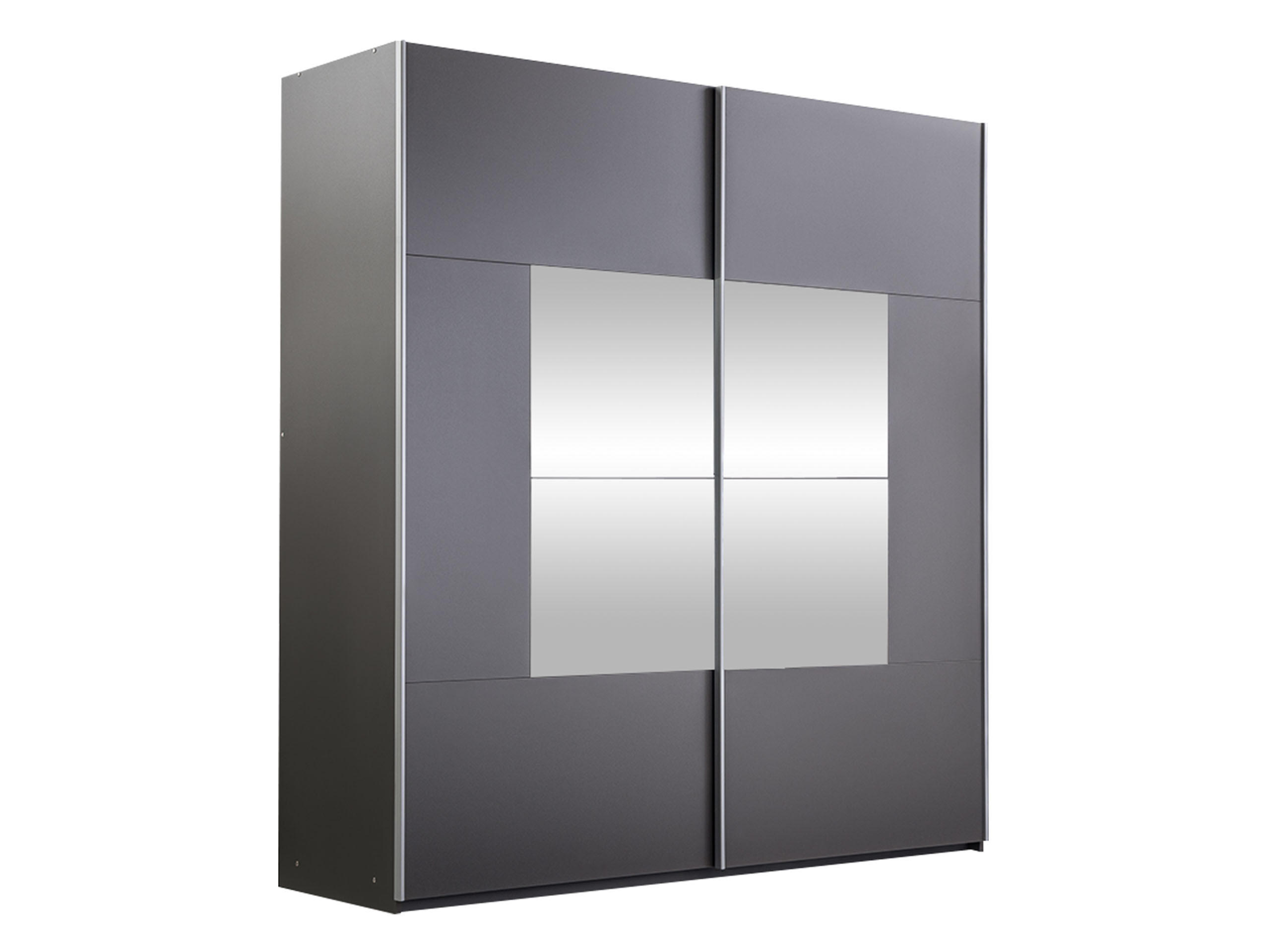 SCHIEBETÜRENSCHRANK Boston 200 - Silberfarben/Graphitfarben, Holzwerkstoff/Metall (200/215/65cm) - MIRJAN24