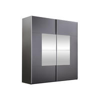 SCHIEBETÜRENSCHRANK Boston 200 - Silberfarben/Graphitfarben, Holzwerkstoff/Metall (200/215/65cm) - MIRJAN24