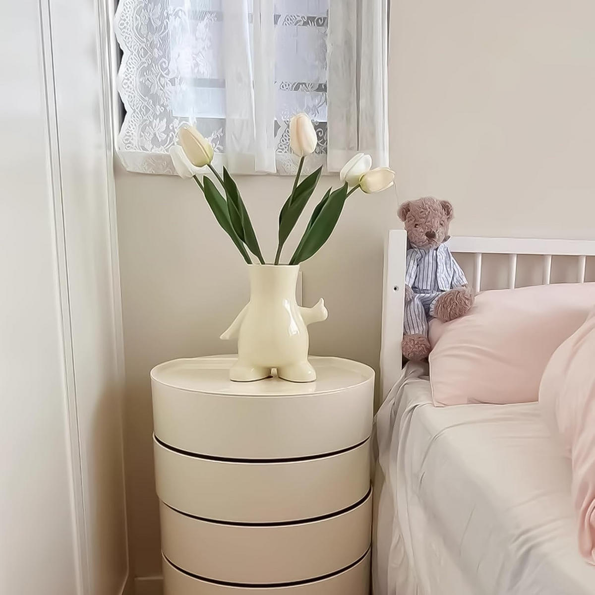 VASE 18 x 11,5 x 20 cm Keramik - Beige, Keramik (11.5cm) - LIBRATON