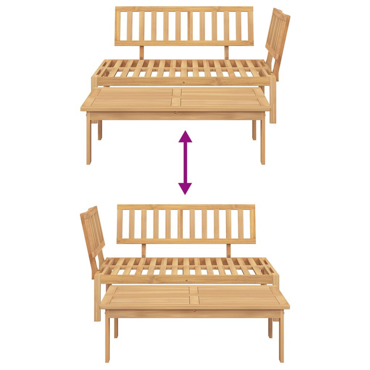 GARTEN-SOFAGARNITUR 2-TLG. Aus Paletten Massivholz Akazie - Braun, Holz (92/69/133cm) - vidaXL