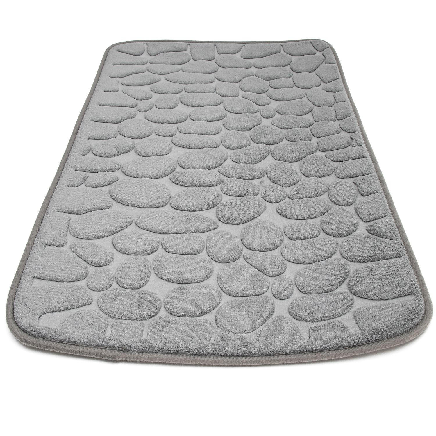BADEMATTE rutschfest mit Memory-Schaum (Grau) - Grau, Textil (50/80cm) - Intirilife