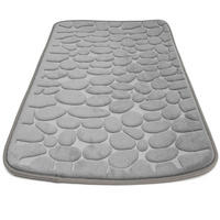 BADEMATTE rutschfest mit Memory-Schaum (Grau) - Grau, Textil (50/80cm) - Intirilife