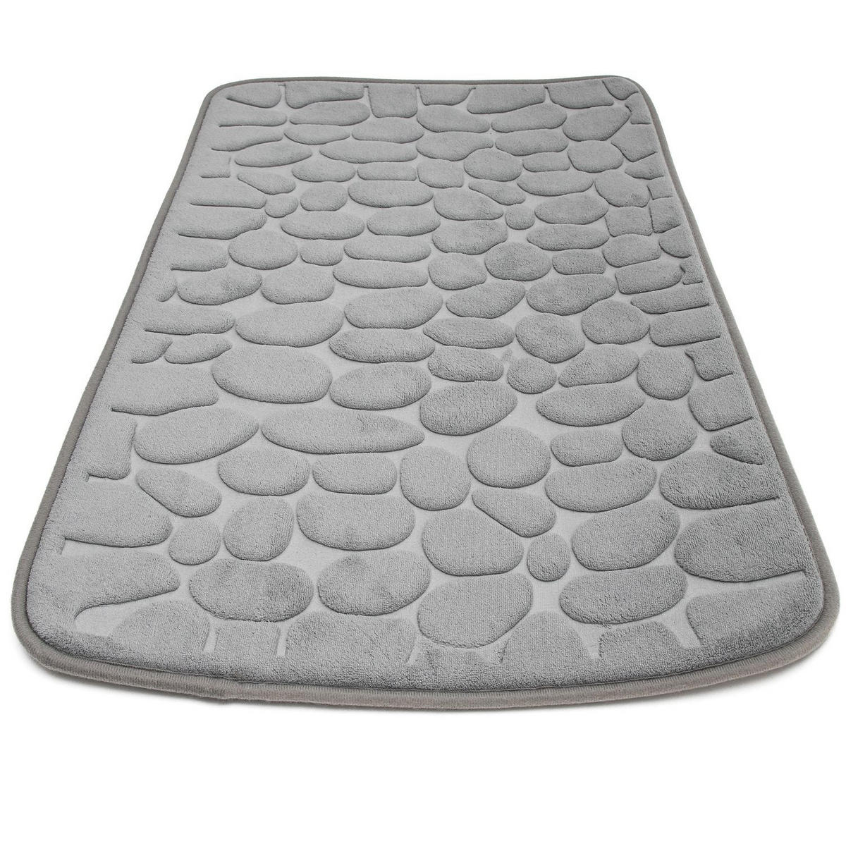 BADEMATTE rutschfest mit Memory-Schaum (Grau) - Grau, Textil (50/80cm) - Intirilife