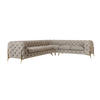 ECKSOFA Chesterfield Lexi Dunkle Creme Samt, langer Schenkel links - Goldfarben/Creme, Holz/Textil (323/264cm) - S-Style Möbel
