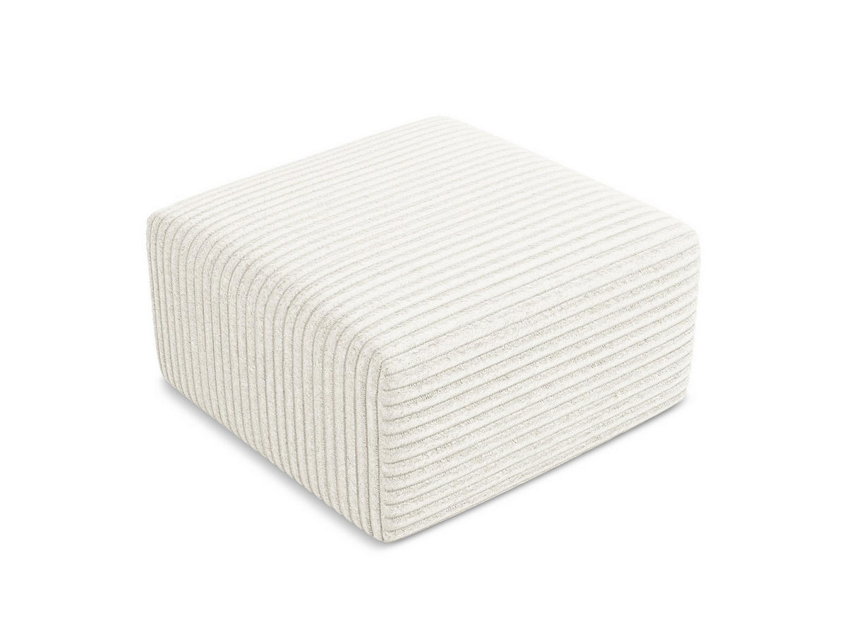 POUF Cord Beige - Creme/Schwarz, Holzwerkstoff/Kunststoff (75/37/75cm) - Makamii