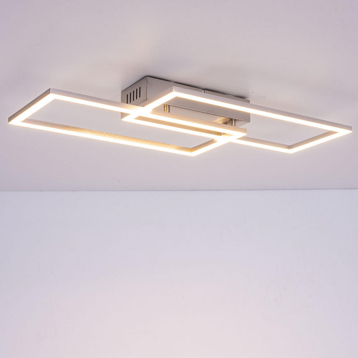 LED DECKENLEUCHTE Metall Opal Silber - Silberfarben, Metall (52/24.2/6.2cm)