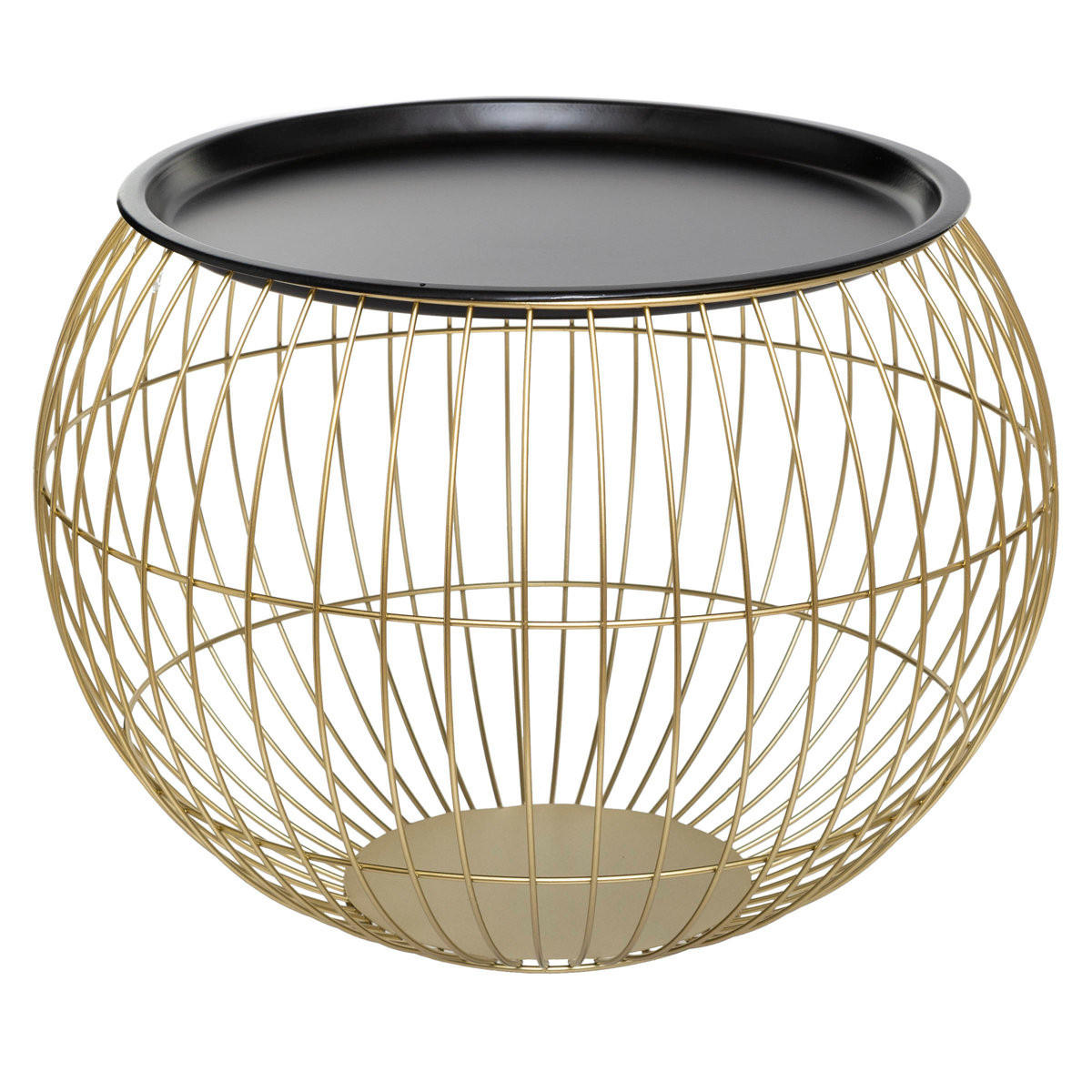 KAFFEETISCH 2er-SET rund, Gold, Schwarz - Goldfarben, Metall (66.5/66.5/42.5cm) - Atmosphera Createur d´interieur