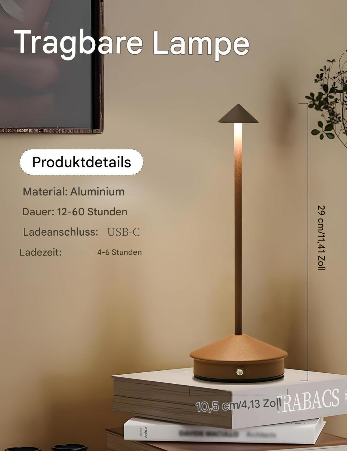 TISCHLEUCHTE USB LED Braun Druckdimmbar - Braun, Metall (11/11/31cm) - Weltevree