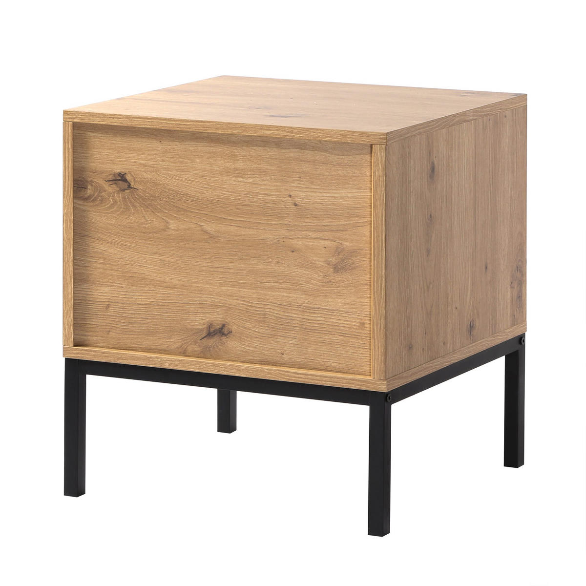 NACHTTISCH mit 2 Schubladen Holzdekor 45/40/50 cm - Eichefarben, Holzwerkstoff (40/50/45cm) - Calicosy