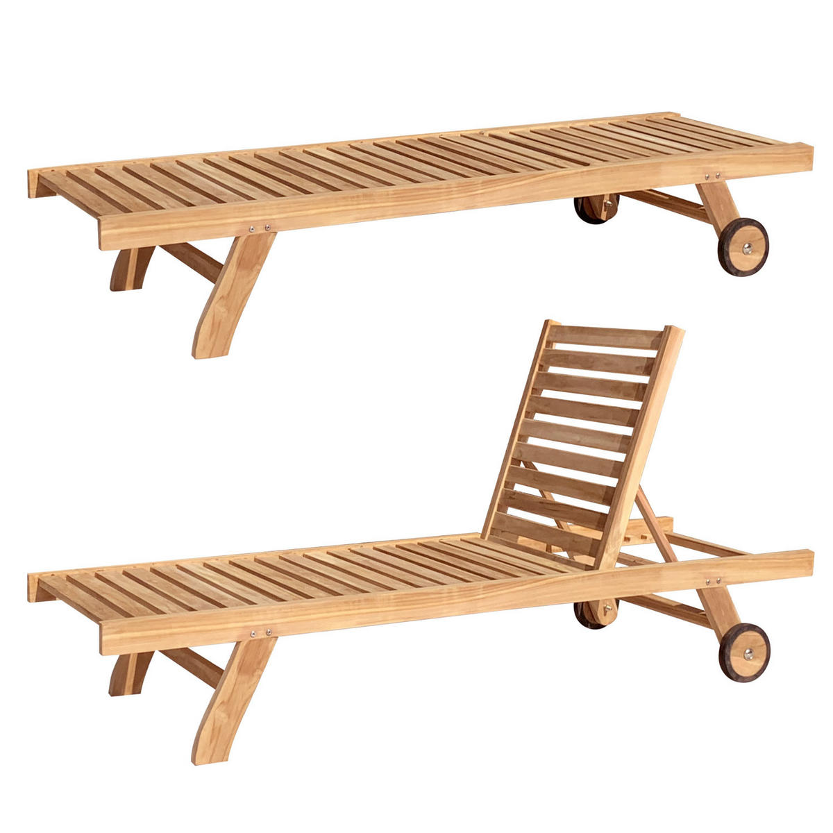 SONNENLIEGE Lombok - Braun, Holz (65/35/200cm) - Happy Garden