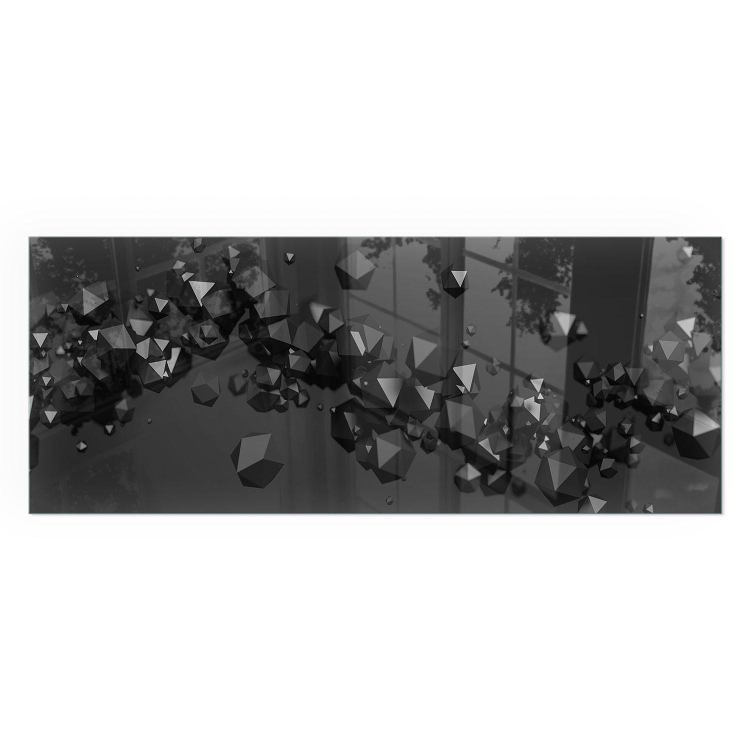 GLASPLATTE für Kamin 125x50 cm - Schwarz, Glas (125/50/0.4cm) - TULUP