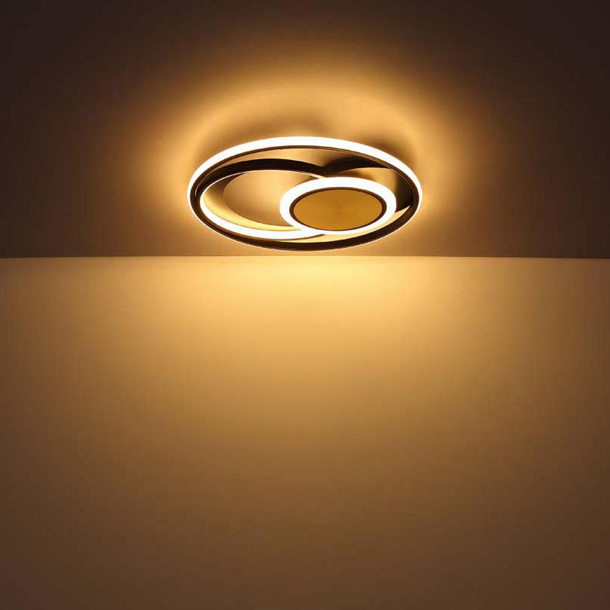 LED DECKENLEUCHTE Metall Braun mit Kristallen - Braun, Metall (34.5/34.5/6cm) - Globo Lighting