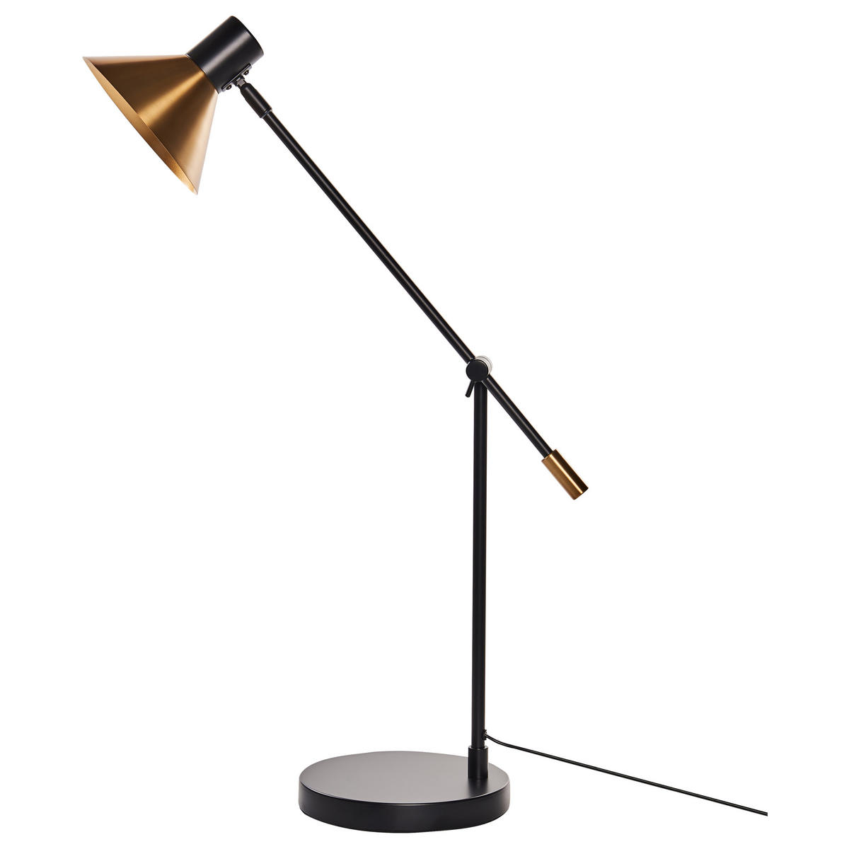 SCHREIBTISCHLAMPE Gold/Schwarz Pinkeen - Goldfarben/Schwarz, Metall (62/21/63cm) - Beliani