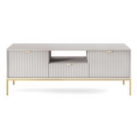 TV-SCHRANK Vellore Grau mit goldenen Metallbeinen 154 cm - Goldfarben/Grau, Holzwerkstoff/Metall (154/56/39cm) - Selsey