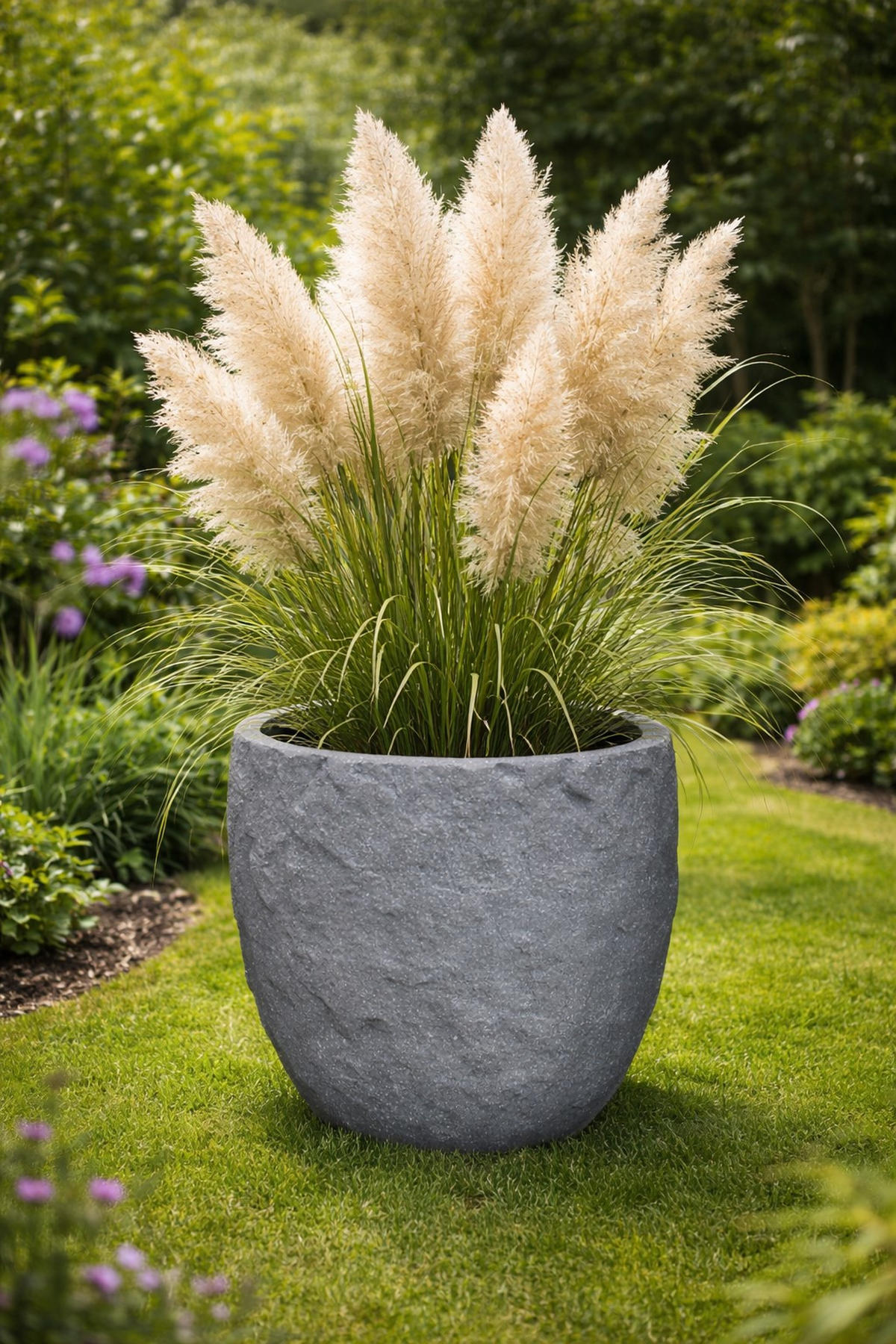 PFLANZKASTEN The Rock 36x32 cm, Steinoptik Grau, Fiberstone - Anthrazit, Kunststoff (36/32/36cm) - dasmöbelwerk