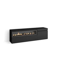 LOWBOARD Elektrokamin, schwarz, 150/35/45cm - Schwarz, Holzwerkstoff (150/45/35cm) - Skraut Home