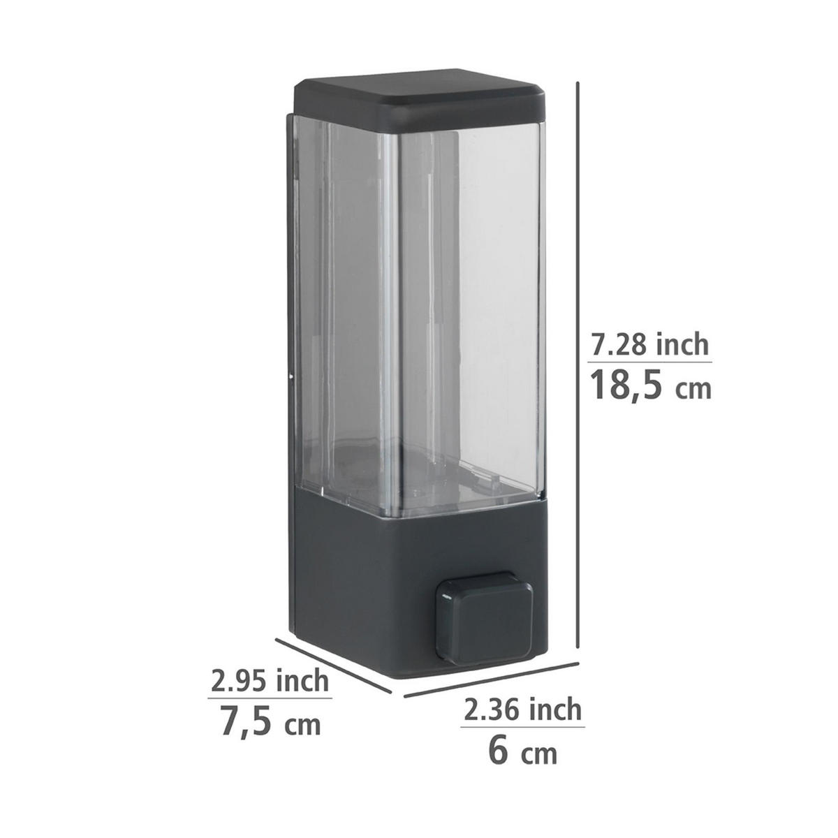 SEIFEN- und Desinfektionsmittelspender Istres 320 ml 7,5/6/18,5 cm - Schwarz, Kunststoff (6/18.5/7.5cm) - Wenko