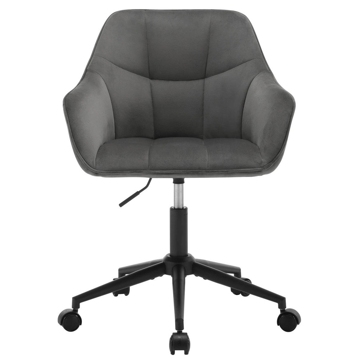 BÜROSTUHL höhenverstellbar drehbar Samt Dark Gray - Dunkelgrau, Metall (40.5/40/61cm) - Meubliv