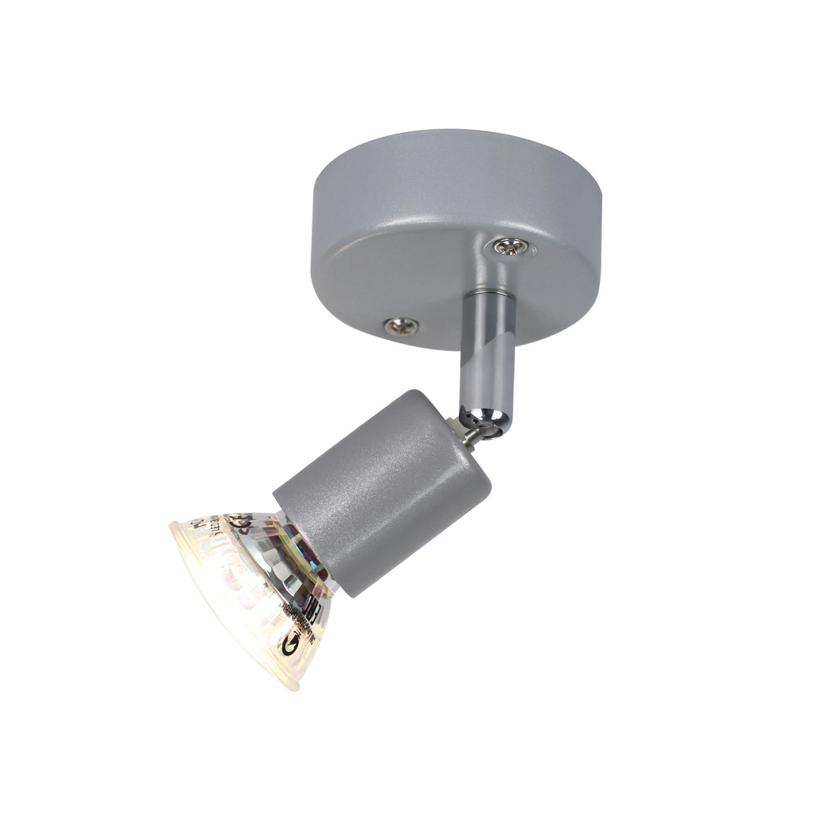 DECKENSTRAHLER Glanzric 10/7/14 cm - Silberfarben, Metall (14/10/7cm) - ZMH