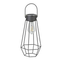 LED-SOLAR-LATERNE Dämmerungssensor Garten Balkon Modern Industrielook IP44 Diamant - Schwarz, Metall (13/13/33.2cm) - Northpoint