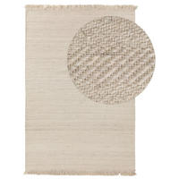 WOLLTEPPICH Lars Cream 120x170 cm - Beige, Naturmaterialien/Kunststoff (120/1cm) - KUNSTLOFT