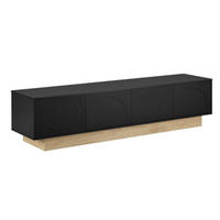 SIDEBOARD mit Holzmaserung schwarz 175×40×41,5 cm aus MDF - Schwarz, Holzwerkstoff (175/41.5/40cm) - Luhomfu