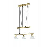 LED HÄNGELEUCHTE Alabaster Messing matt - Messingfarben, Glas (60.5/11/160cm)