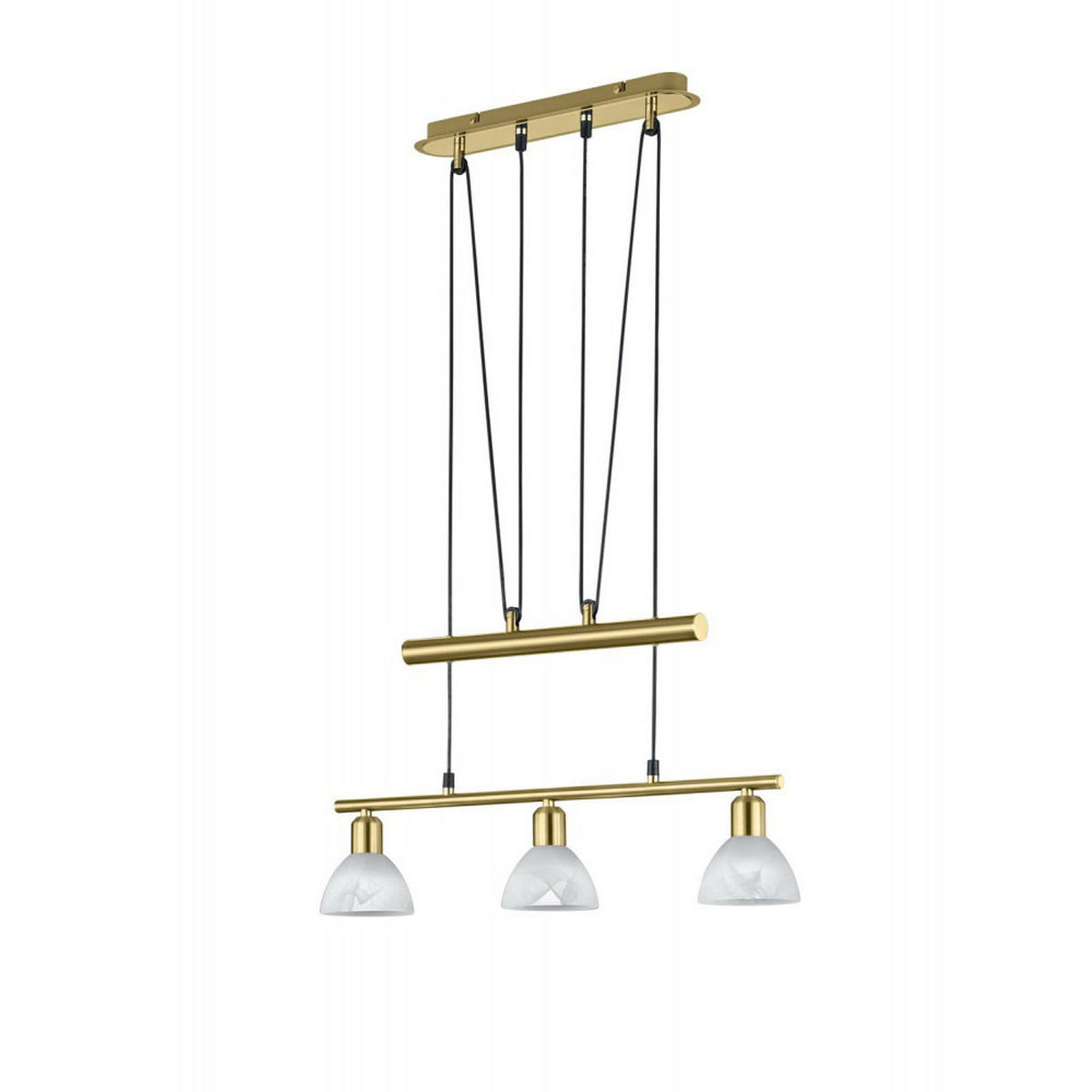 LED HÄNGELEUCHTE Alabaster Messing matt - Messingfarben, Glas (60.5/11/160cm)