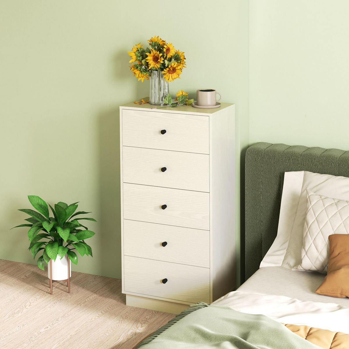 KOMMODE Creme 47/29/95 cm - Creme, Holzwerkstoff (47/95/29cm) - PANGIVO