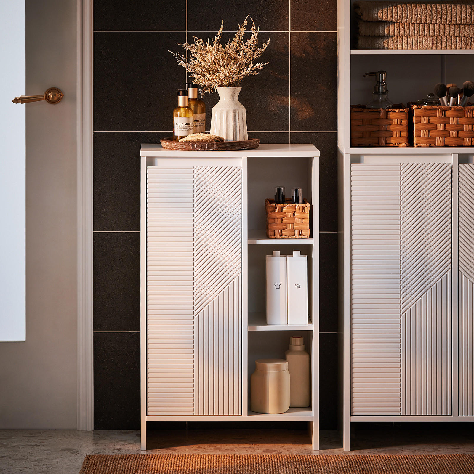 WÄSCHESCHRANK Weiß - Weiß, Holzwerkstoff (50/86/30cm) - SoBuy