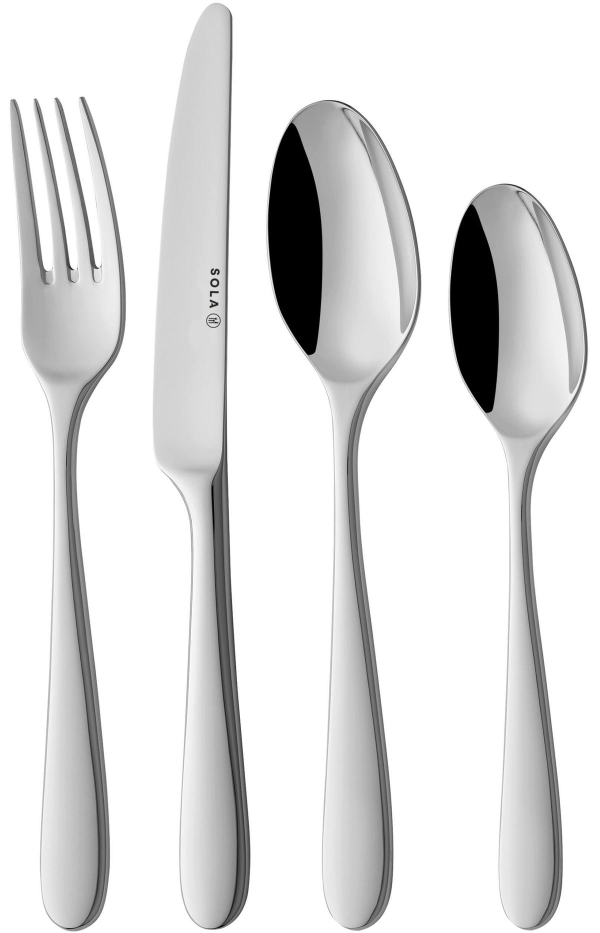 BESTECKSET Nordica - 18/10 Edelstahl - 24-teilig / 6 Personen - Silberfarben, Metall - Sola