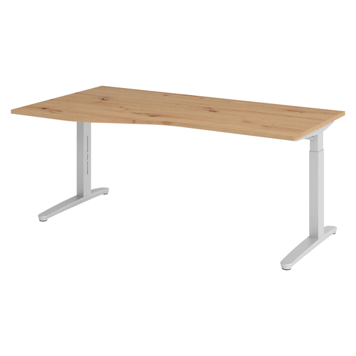 SCHREIBTISCH Serie-XB 100/180/74 cm in Wildeiche/Silberfarben - Wildeiche/Silberfarben, Holzwerkstoff (100/180/74cm) - bümö