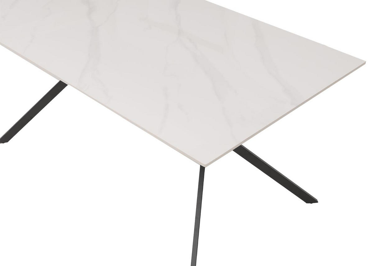 ESSZIMMERTISCH eckig Weiß - Weiß, Stein (90/160/76cm) - MCW