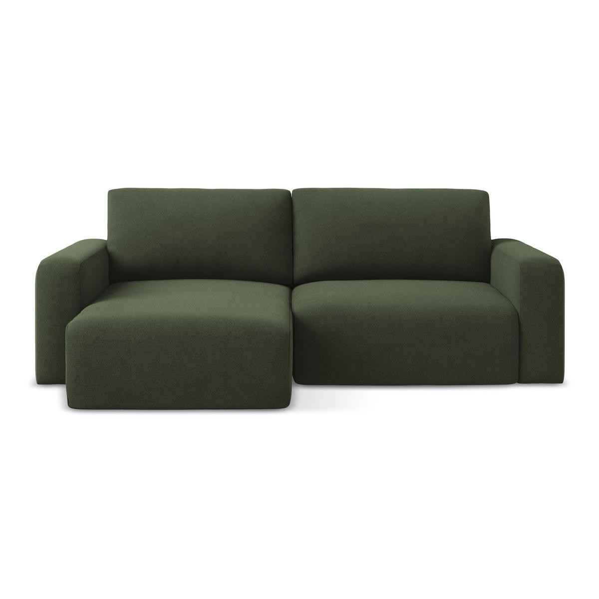 ECKSOFA mit Schlaffunktion links Strukturstoff Stoff Grün - Blau/Schwarz, Kunststoff/Textil (149/244cm) - LaMiaSofa