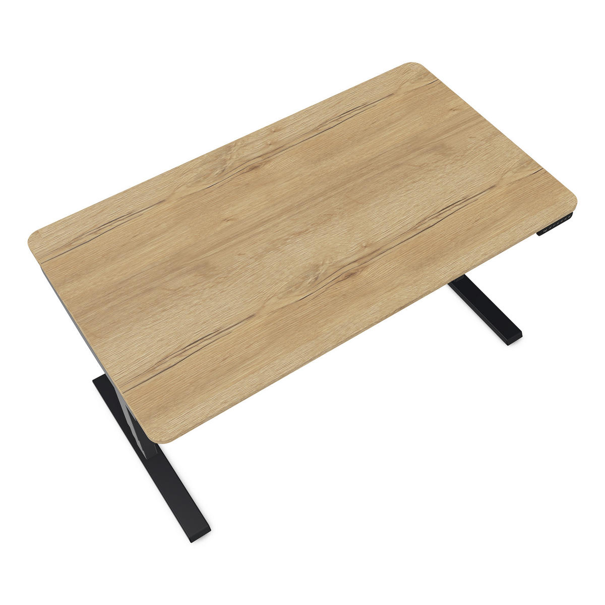 SCHREIBTISCH Elektrisch höhenverstellbarer Schreibtisch Y-Line Curved Eiche Natura Schwarz 140/70/62-127cm - Schwarz/Eiche Artisan, Holzwerkstoff/Metall (70/140/127cm) - ASSMANN