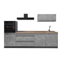 KUCHYŇSKÝ KOUT R-Line, Beton/Antracit, 280 cm pracovná doska Dub Goldkraft - šedá/antracitová, kompozitní dřevo (280/143/60cm) - Vicco