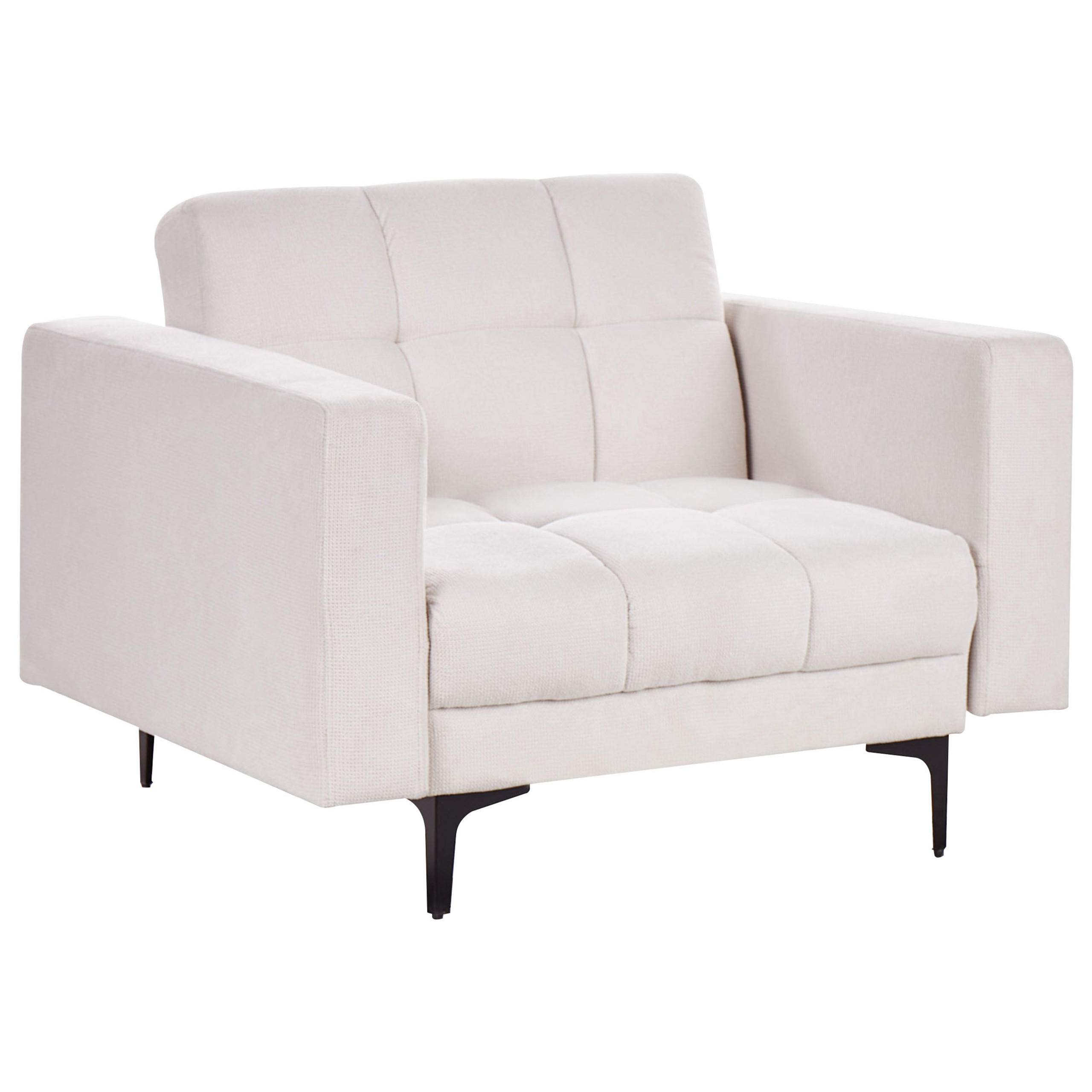 SESSEL Stoff Cremeweiß Alnes - Creme/Schwarz, Textil (110/77/89cm) - Beliani