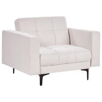 SESSEL Stoff Cremeweiß Alnes - Creme/Schwarz, Textil (110/77/89cm) - Beliani