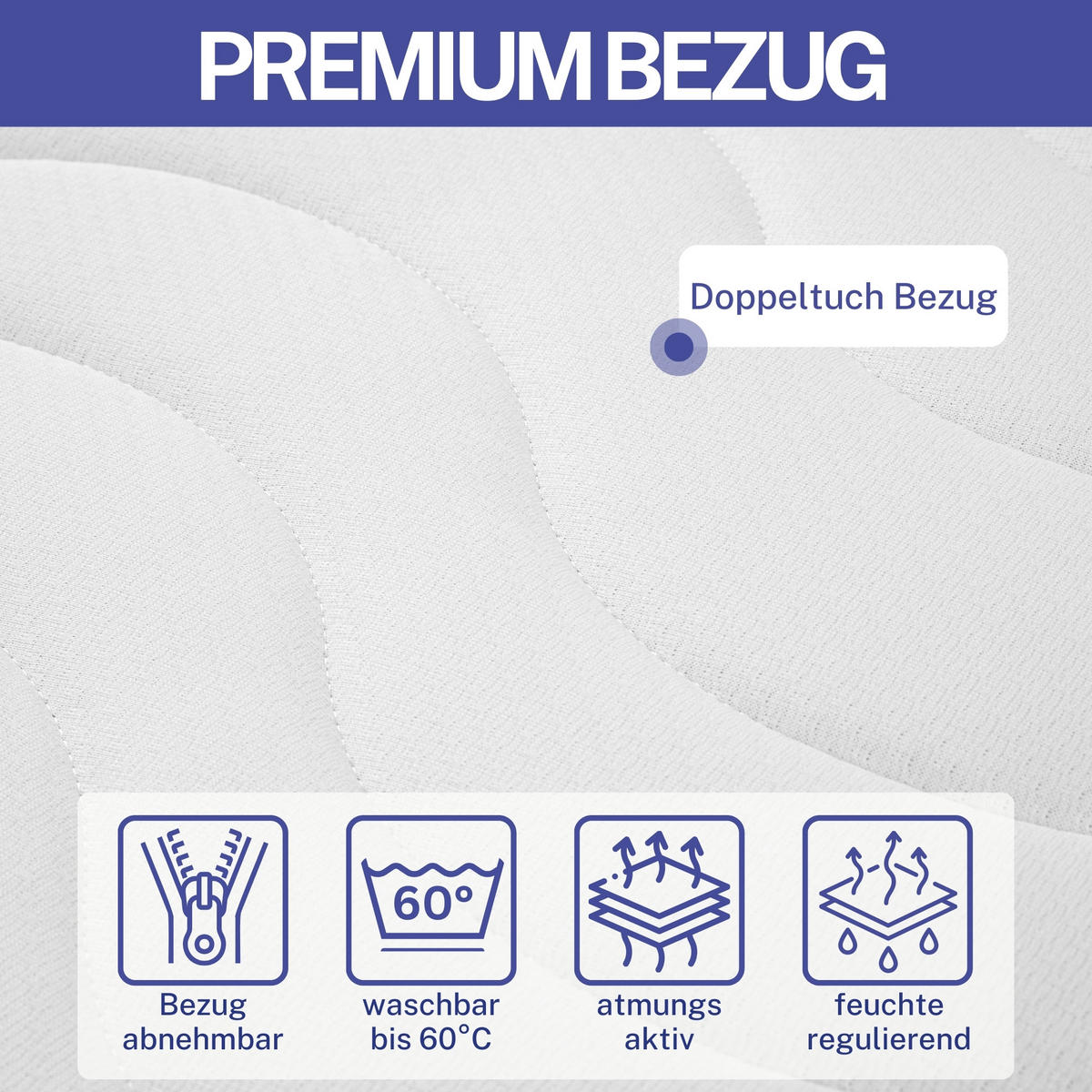 KALTSCHAUMMATRATZE FLEXX Höhe 25cm 140x200cm - Weiß, Textil (140/200cm) - Arensberger