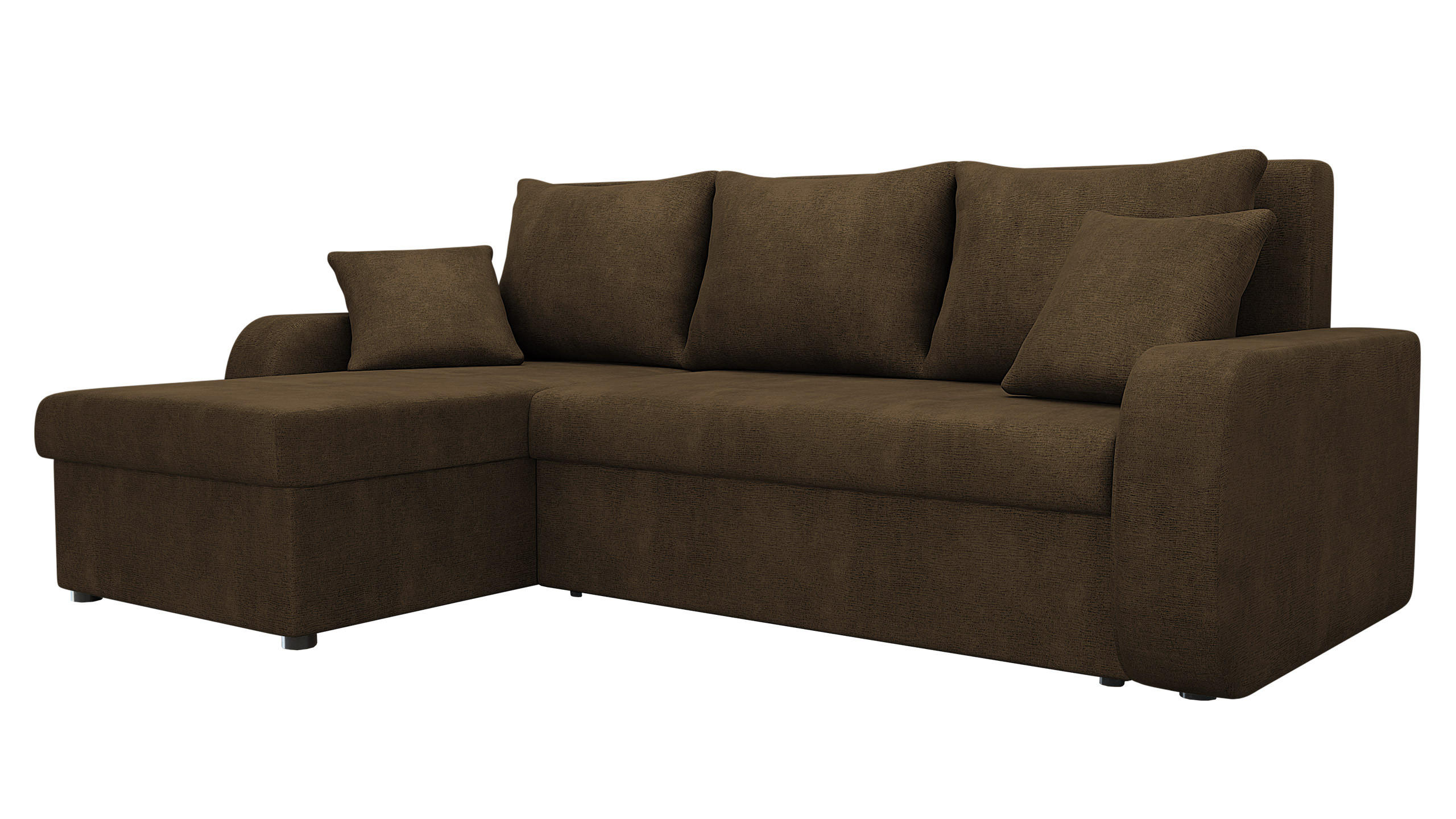 ECKSOFA Kris Lux - Schwarz/Braun, Holz/Kunststoff (238/147cm) - MIRJAN24
