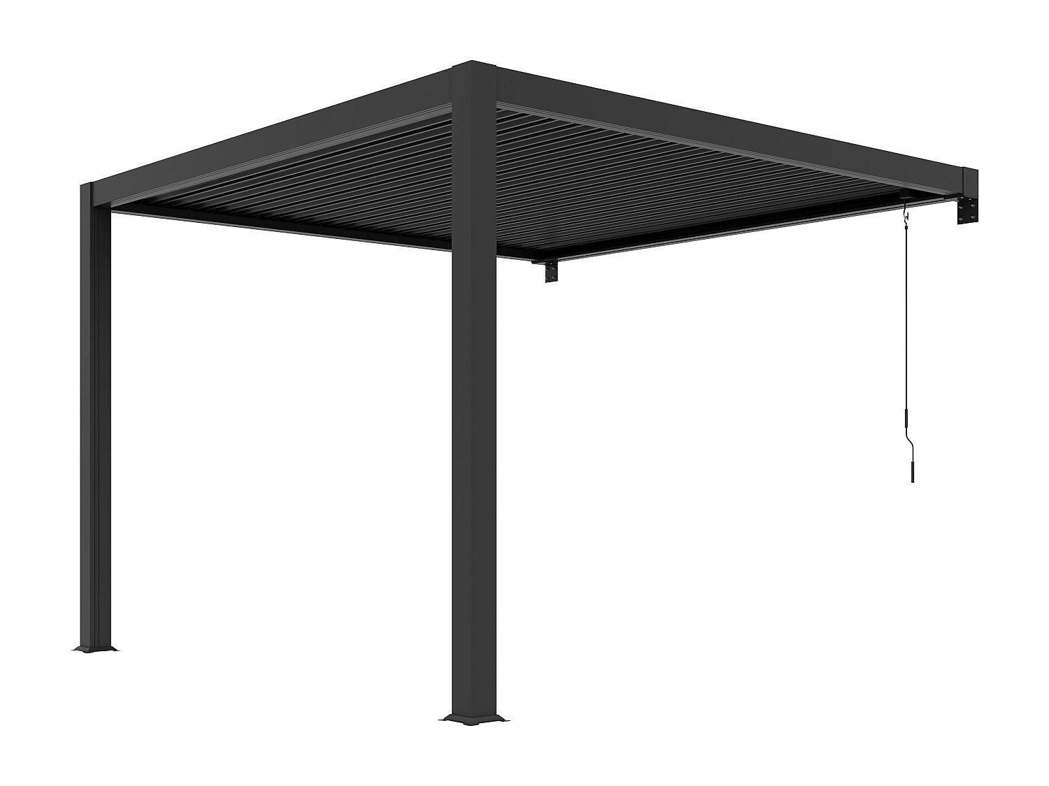 ANLEHNENDE Pergola - 304cm x 308cm - Stahl - anthrazitgrau - SERADO - Anthrazit, Metall (304/220/308cm) - Vente-Unique