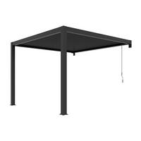 ANLEHNENDE Pergola - 304cm x 308cm - Stahl - anthrazitgrau - SERADO - Anthrazit, Metall (304/220/308cm) - Vente-Unique