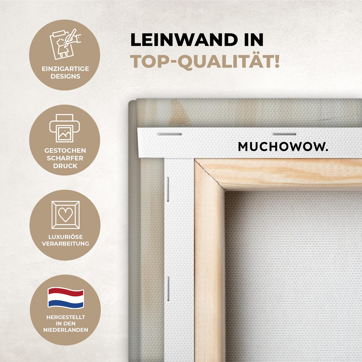 LEINWANDBILD Abstrakt - Liebe - Schwarz und weiß - Modern Wandbild Wohnzimmer 50x50 cm - Schwarz, Textil (50/50cm) - MuchoWow