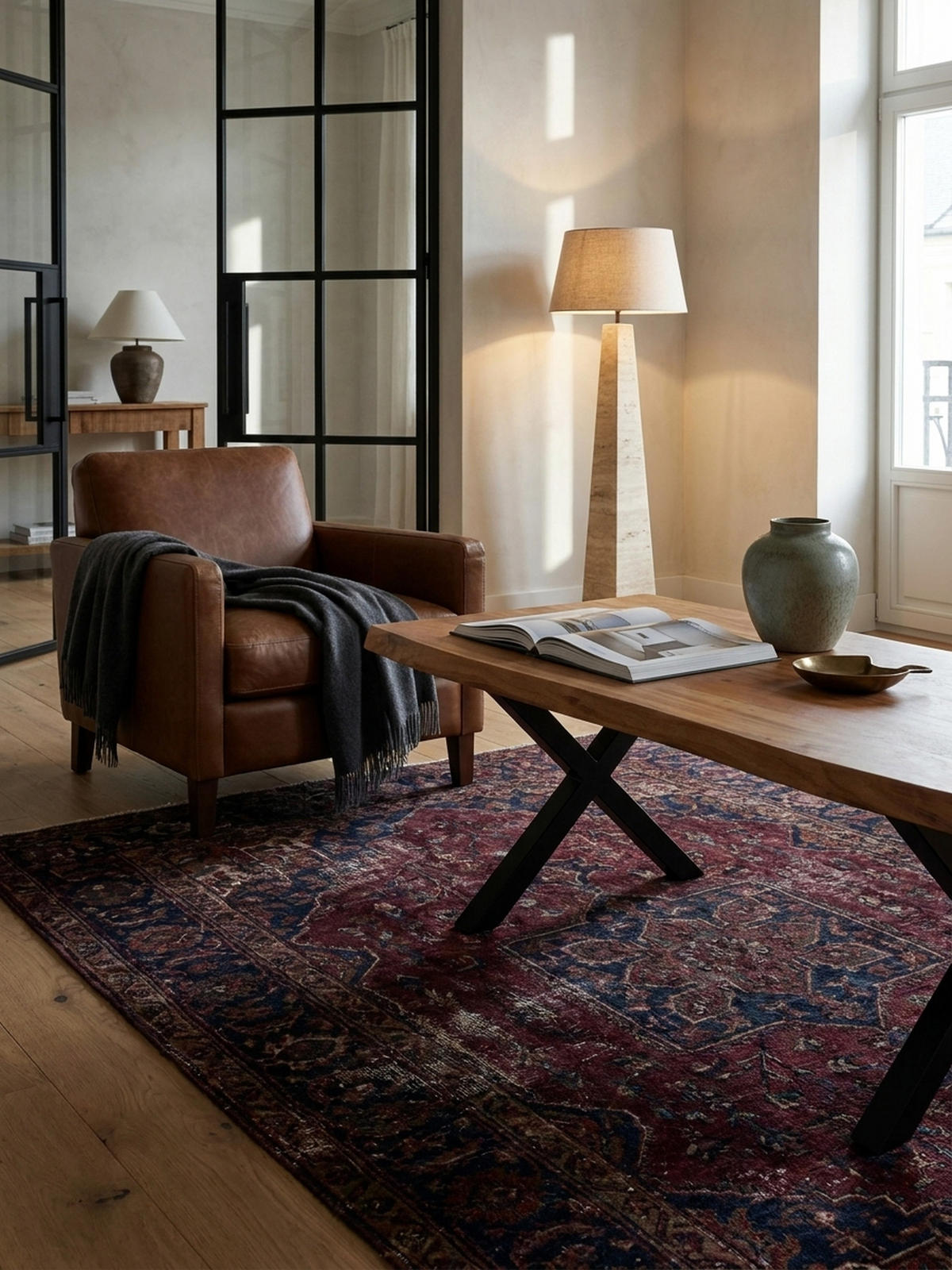 COUCHTISCH Braun Massivholz Akazie Baumkante 120x60x46cm, Metallbeine X-Form - Schwarz/Akaziefarben, Holz/Metall (60/120/46cm) - KADIMA DESIGN