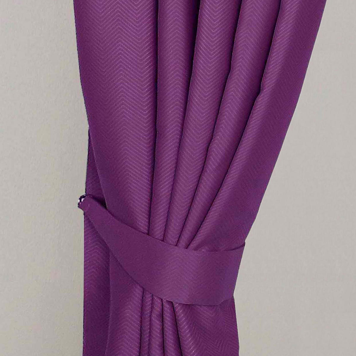 RAFFHALTER Fischgrät 2er-Set - Aubergine, Textil (13/66cm) - Homescapes