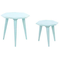 BEISTELLTISCH 2er-Set Achteckig Blau Kanri - Blau, Holzwerkstoff (42/42cm) - Beliani