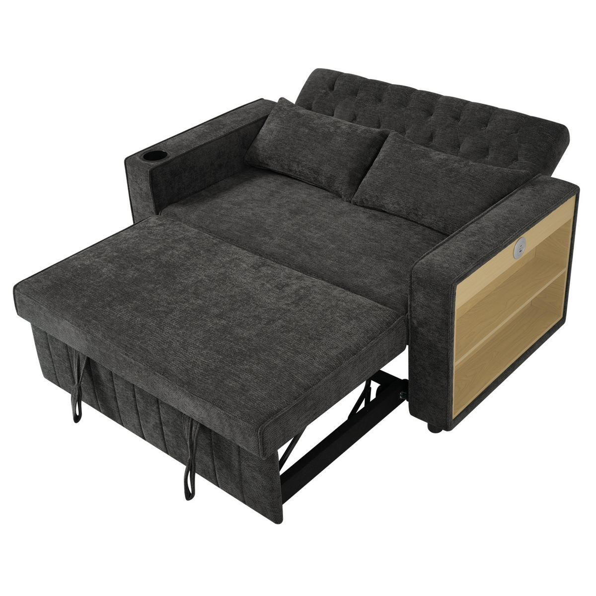 SCHLAFSOFA mit Schlaffunktion 140 x 137 cm Chenille Gray - Grau, Metall (137/84/140cm) - Meubliv