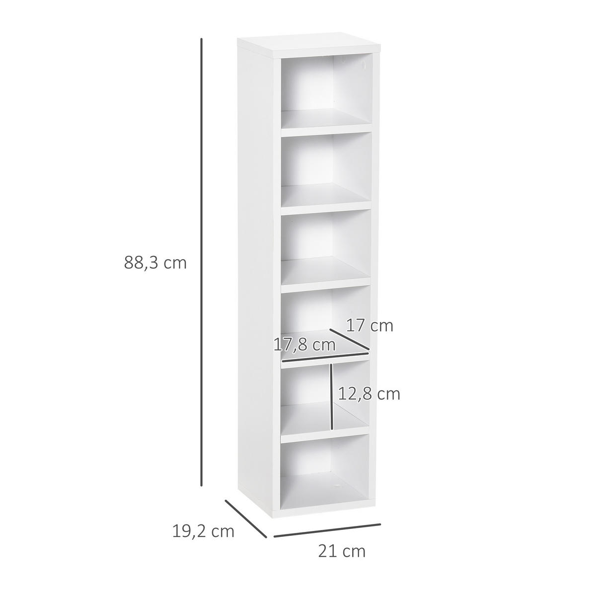 CD-REGAL 2er-Set DE-14392 12 Fächer für 160 CDs Weiß - Weiß, Holzwerkstoff (19/88/21cm) - ComfortXL