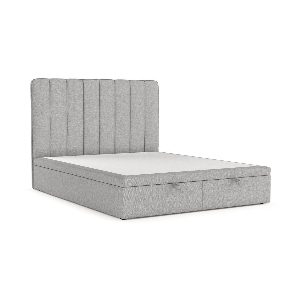 POLSTERBETT Vienna mit Stauraum 120/200 cm Grau im Megan Stoff - Schwarz/Grau, Holz/Holzwerkstoff (120/200cm) - AltaBeds