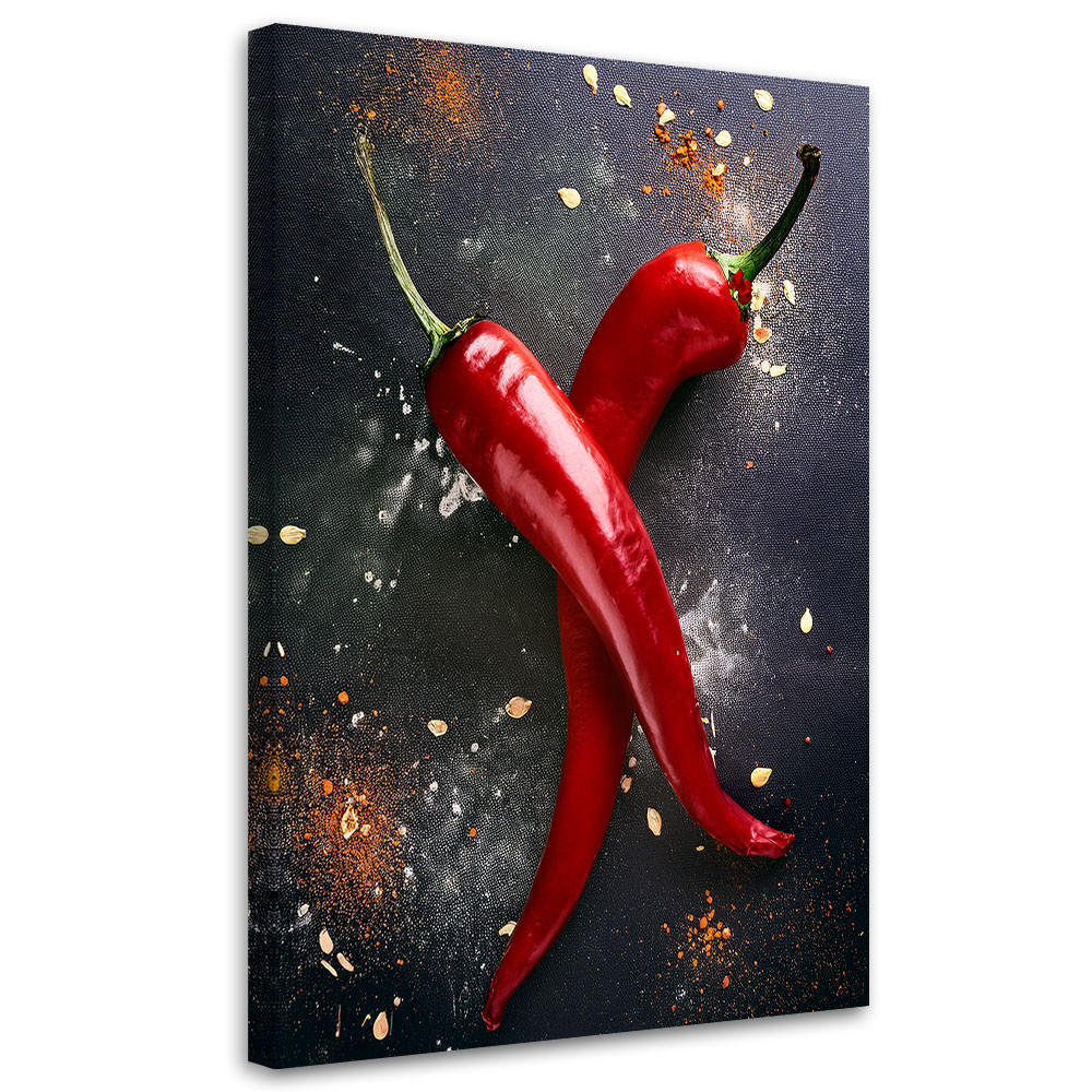 WANDBILD paprika food küche - Rot, Textil (40/60cm) - Feeby